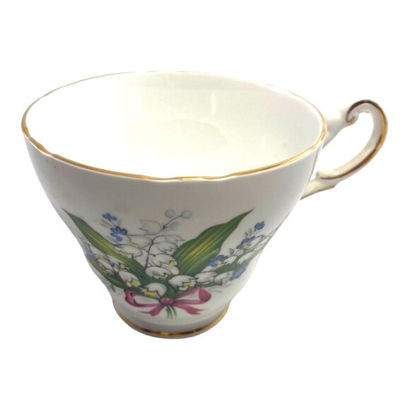 Vintage Regency English Lily of Valley Floral Bone China Teacup & Saucer Set - Picture 2 of 10